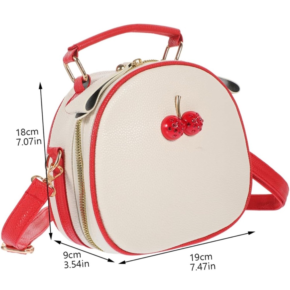 New Cherry Accent Pink Crossbody Bag Fashion and Trendy - Picture 3 of 8
